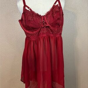 Torrid Red Lace Babydoll Chemise